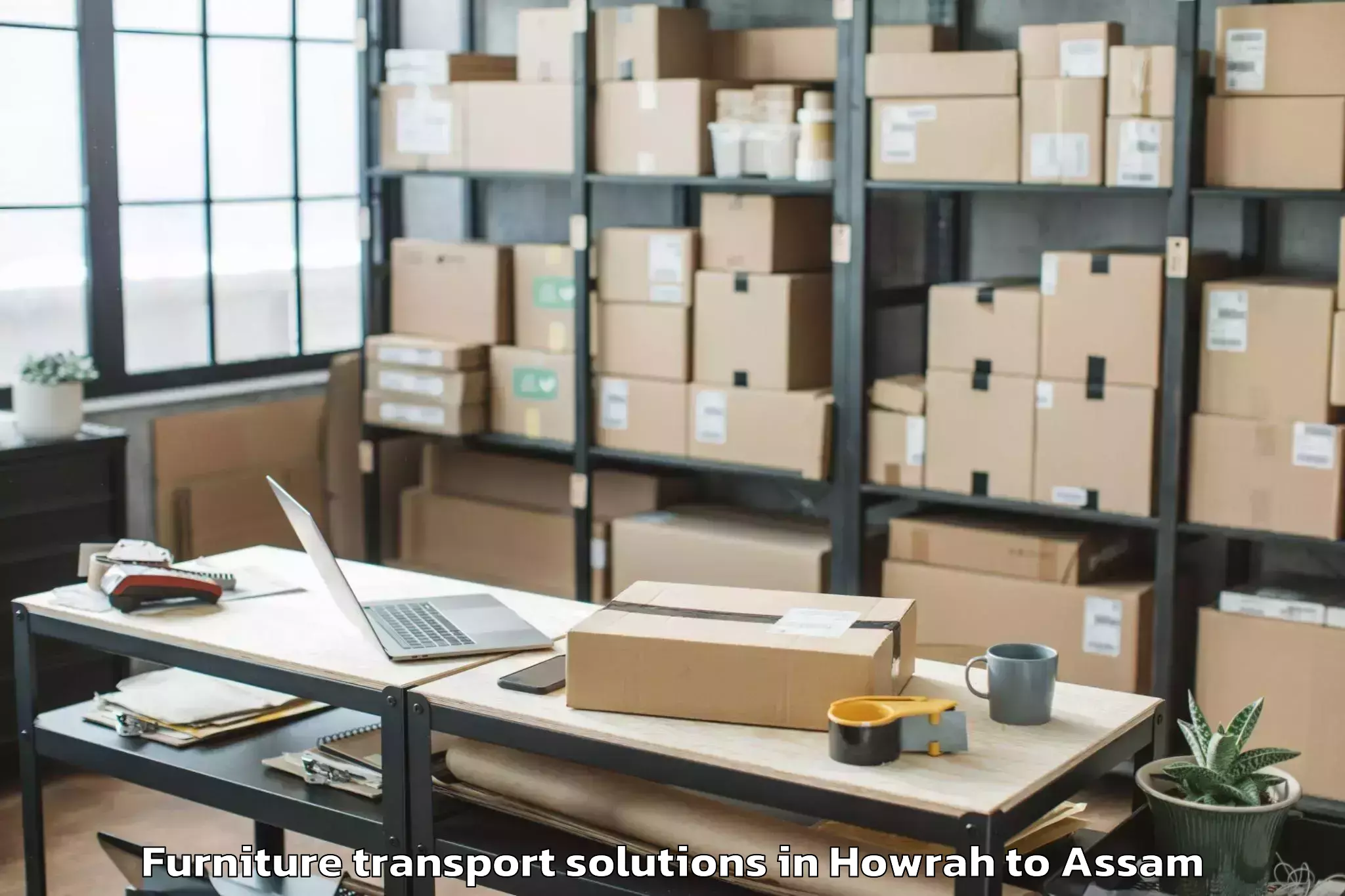 Top Howrah to Rupsi Airport Rup Furniture Transport Solutions Available